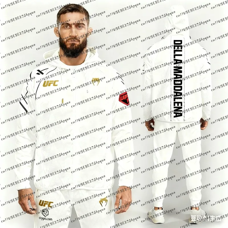 

UFC 2026 Новинка 322 Jack Della Maddalena Fight Night Толстовка для ходьбы на молнии с капюшоном для ММА Мужская осенне-зимняя толстовка с капюшоном большого размера для бокса ﻿