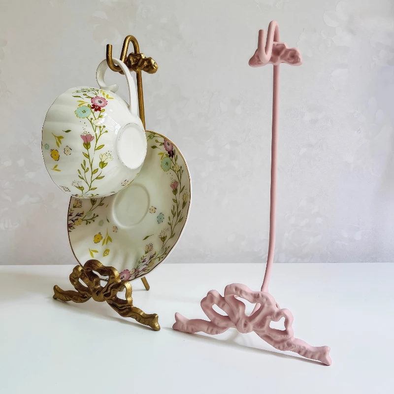 

French Country Coffee Cup Rack,Vintage Iron Kitchenware Holder,European Style Hanging Display Organizer,LivingRoom Kitchen Decor