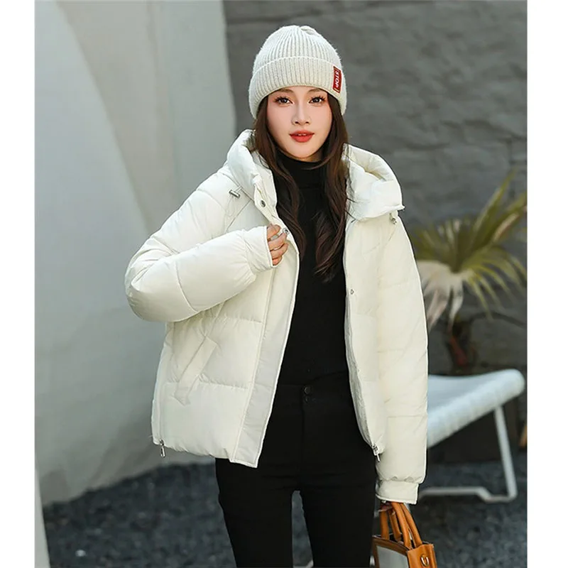 

2025 New Autumn Winter Down Cotton Jacket Short Parka Coat Women's Korean Warm Windproof Outerwear Female Student Outerwear