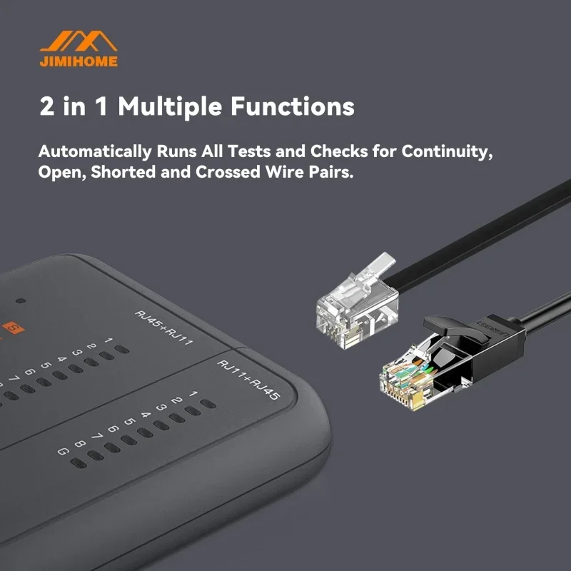 Imagem -03 - Jimihome Tudo-em-um Catraca Modular Crimper Led Luz Testador de Cabo de Rede Conectores Rj45 Conjunto de Ferramentas de Serviço de Rede Doméstica