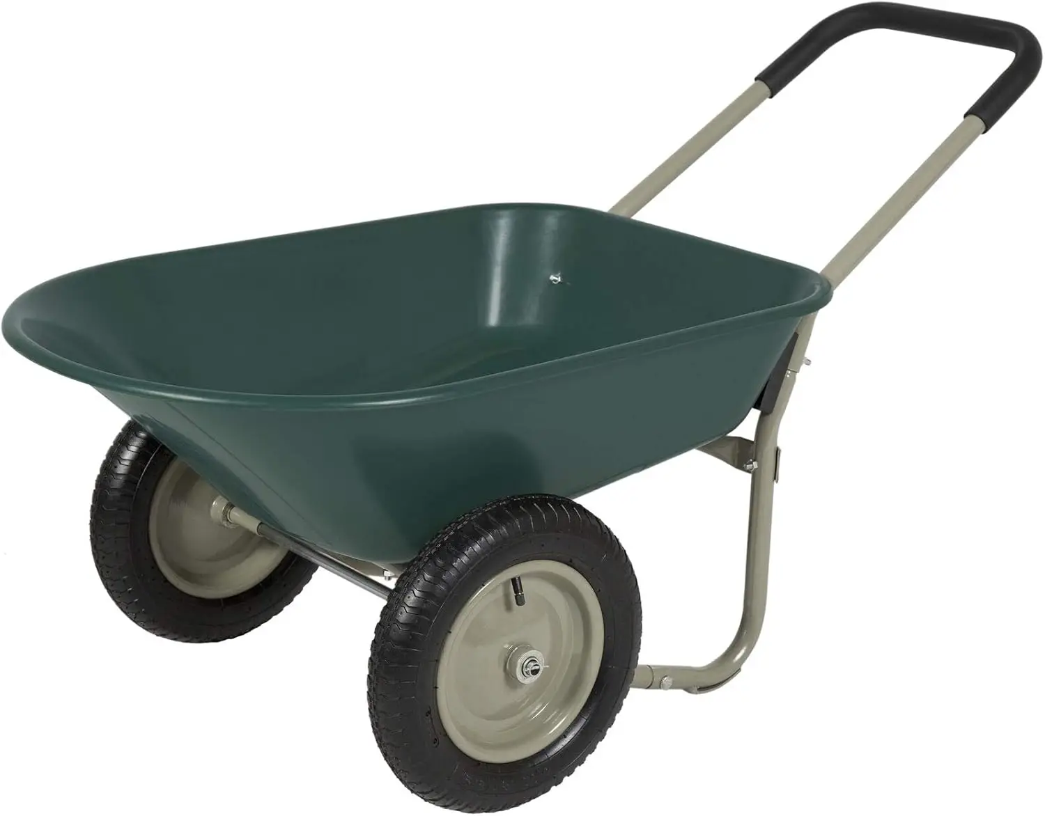 Rolling Mobile Heavy Duty Polyurethane 2 Tire Wheelbarrow Garden Cart Easy Loading And Dumping Utility Wagon Perfect For