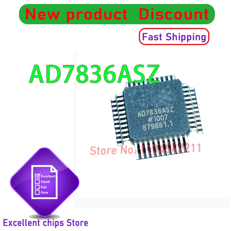 AD7836ASZ AD7836AS AD7836  QFP44 New original 1PCS~10PCS/LOT