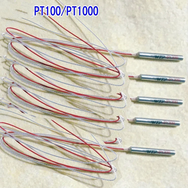 2x PT100 2x PT1000 التحقيق البلاتين المقاومة الاستشعار ثلاثة أسلاك أنابيب الحرارية كاشف درجة الحرارة 1 متر 2 متر 3 متر