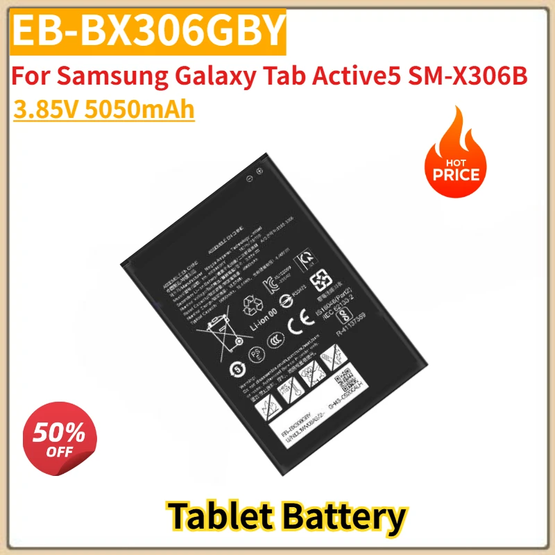 

High Quality EB-BX306GBY Tablet Battery 3.85V 5050mAh For Samsung Galaxy Tab Active5 SM-X306B Brand New Replacement Battery