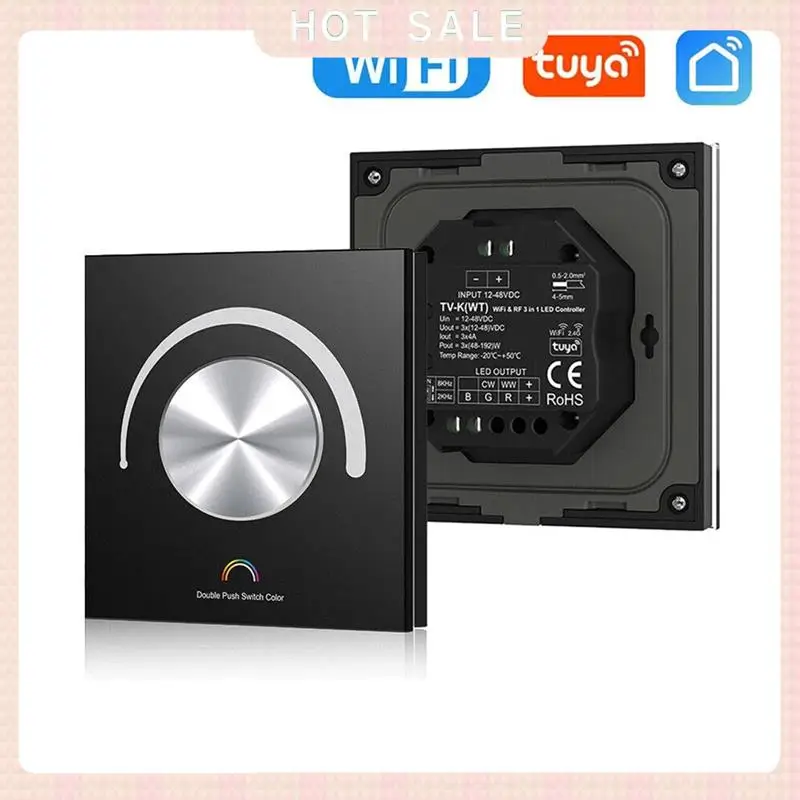 24-Hour Delivery Constant Voltage Rotating Glass Panel Smart Dimmer LED Controller DC 12V 24V WIFI TUYA APP Cloud Enabled