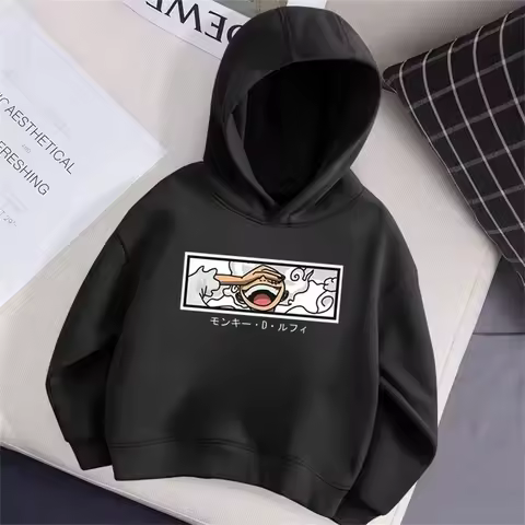 Boys One Pieces Luffy Hoodie Sonic Kids Clothes 2-12Y Boys Clothing Spring Autumn Cartoon Anime Narutoes Sweatshirt Teen Hoodies
