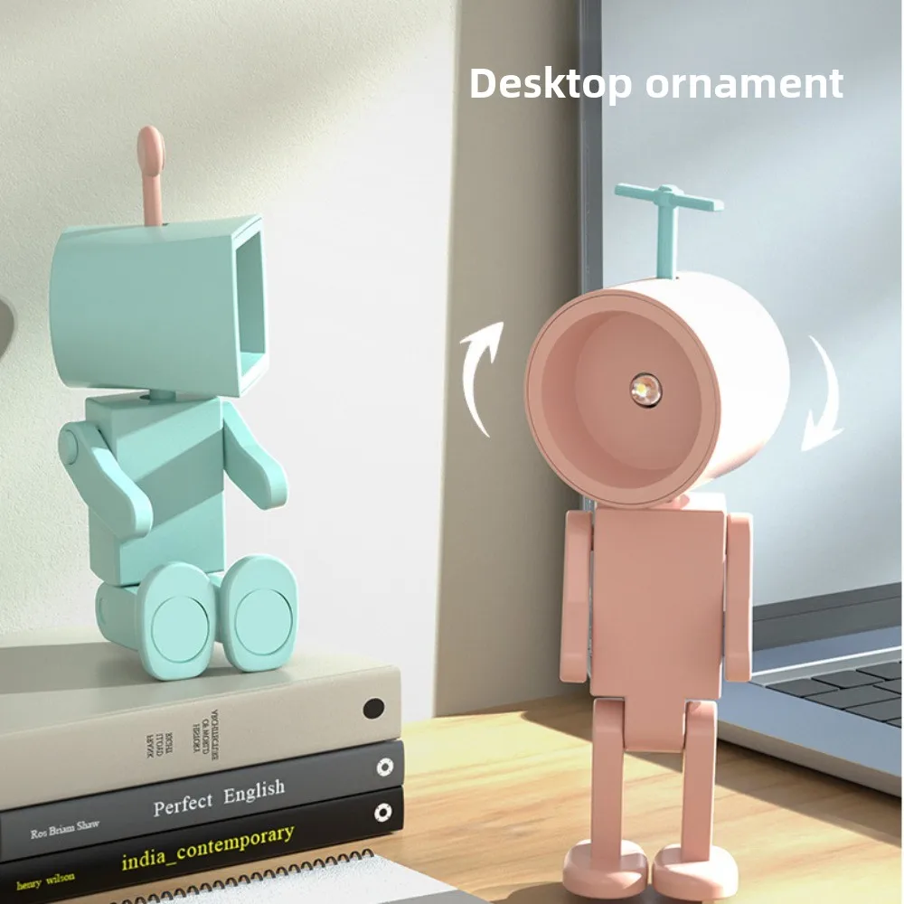 Astronaut Magnetic Night Light LED Mini Cute Robot with Battery Book Light Desktop Building Block Decoration Atmosphere Light