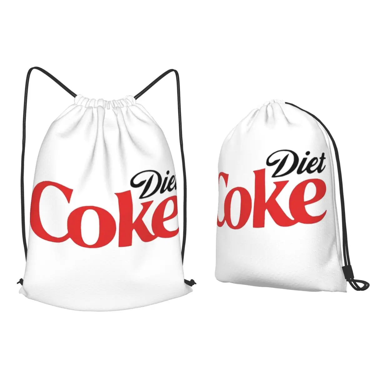 Coke Funny Lover Diet Backpacks Portable Drawstring Bundle Pocket Sports Bag Book Bags for Travel Students