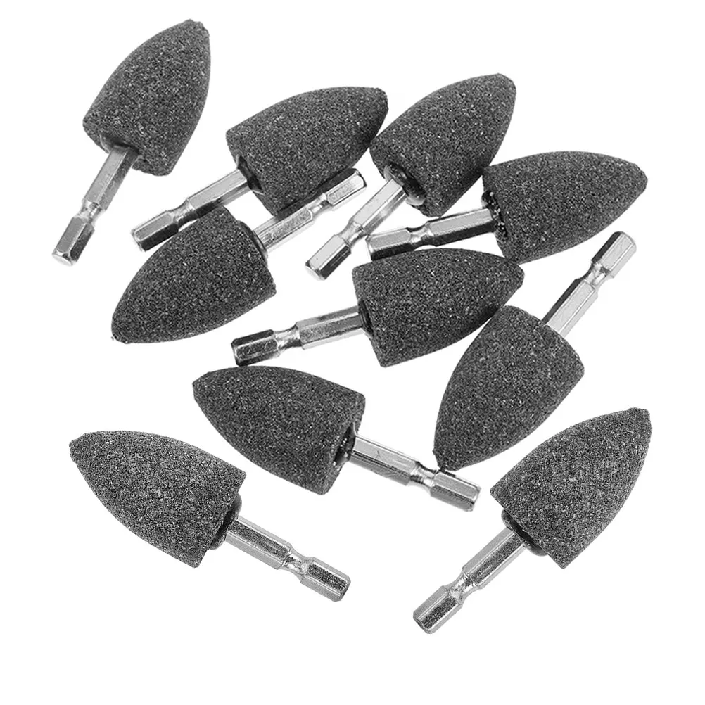 10Pcs Conical Rotary Grinding Stone 25mm Hex Shank Drill Grinding Bits for Metal Wood Plastic Polishing Drill Grinder Attachment - view 5