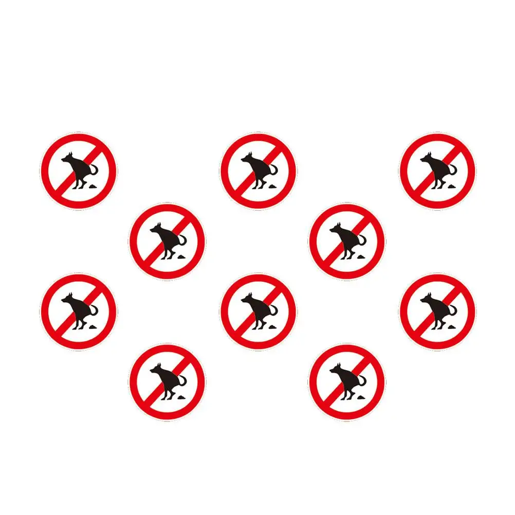 10 Sheets Encironment Sign Waterproof Stickers Decal Fuuny No Pet Pooping Fairy