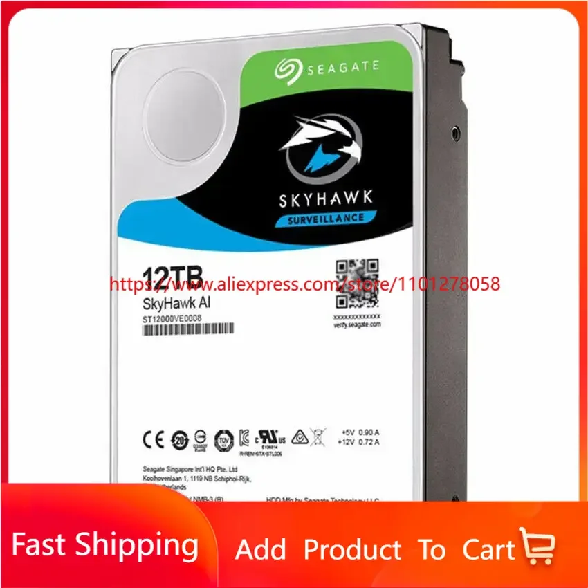 FOR Seagate IronWolf 12TB NAS Internal HDD 3.5in SATA 7200 RPM (ST12000VE0008) NEW