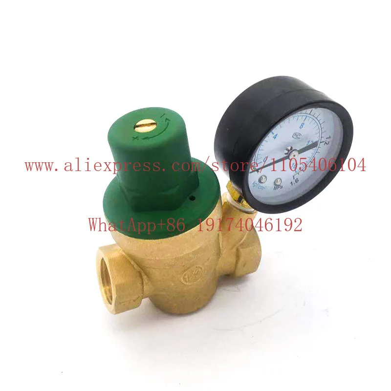 Brass tap water pressure reducing valve with pressure gauge step-down regulator DN15.DN20