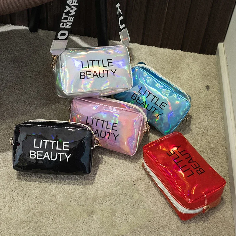 Women Laser Crossbody Bag Messenger Shoulder Bag PVC Jelly Small Tote Messenger Candy Colors Phone Bags Laser Holographic Bolsa