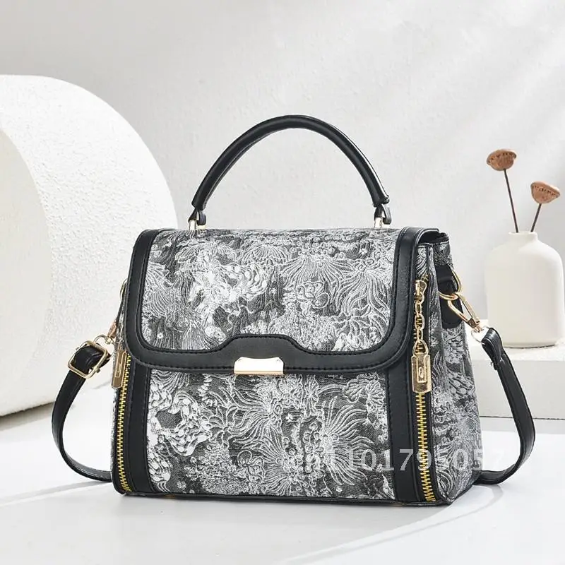 

Women'S Retro Handbag, Fashionable And Versatile Small Square Bag, Printed Crossbody Bag, High-End Design Shoulder Bag