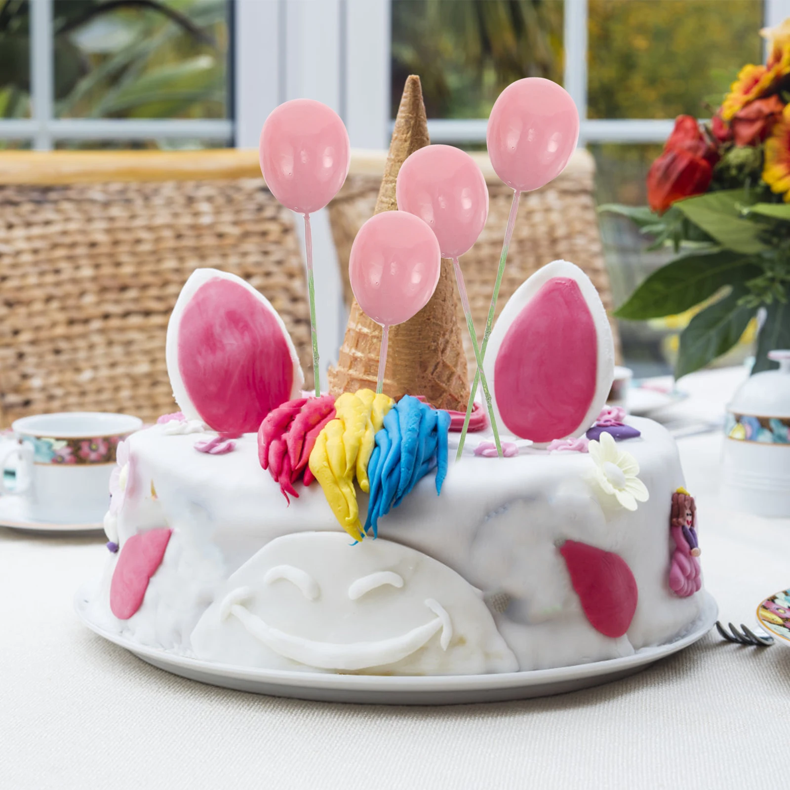 

12 Pcs Easter Egg Cake Insert Balls Decorations Cupcake Decorating Balloon Topper Iron Wire Birthday Bride