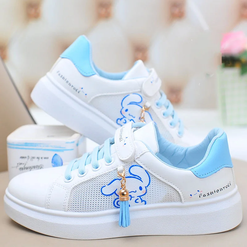 Sanrio Cinnamoroll Sneaker per bambini Cartoon Kuromi Scarpe da ginnastica estive fresche Anime Ventilare forza elastica Scarpe in rete Kawaii Girl