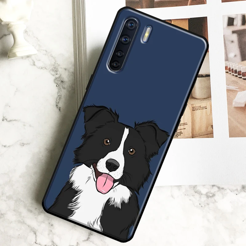 Border Collie Dog Case For Oppo A96 A76 A16 A18 A38 A58 A78 A98 A15 A17 A77 A74 A94 A54 A57S A40 A60 A80 Cover