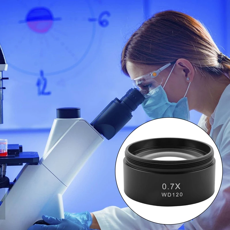 WD120 0.7X Trinocular Stereo Microscope Auxiliary Objective Lens Barlow Lens 48mm Thread-A23R