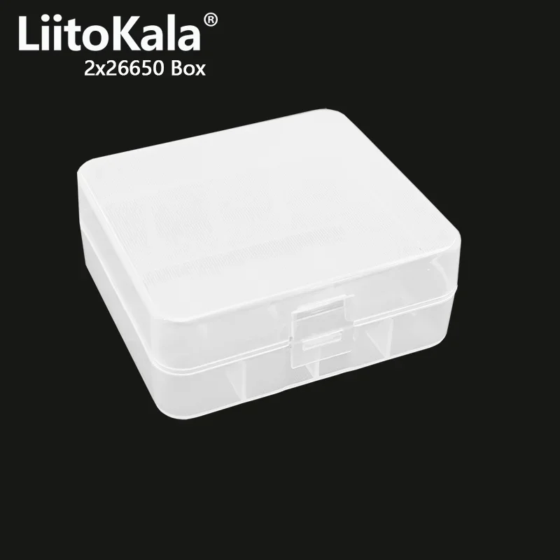 Portable Transparent Hard Plastic Case Holder Battery Storage Box Durable Batteries Storage Case Fit for 2 x 26650 Battery