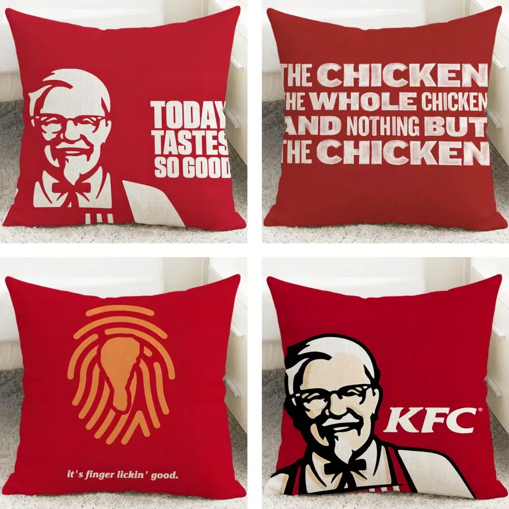 Brand KFC Cushion Cover Cushion Covers Natural Linen Breathable Sofa Bedroom Decor Pillowcase