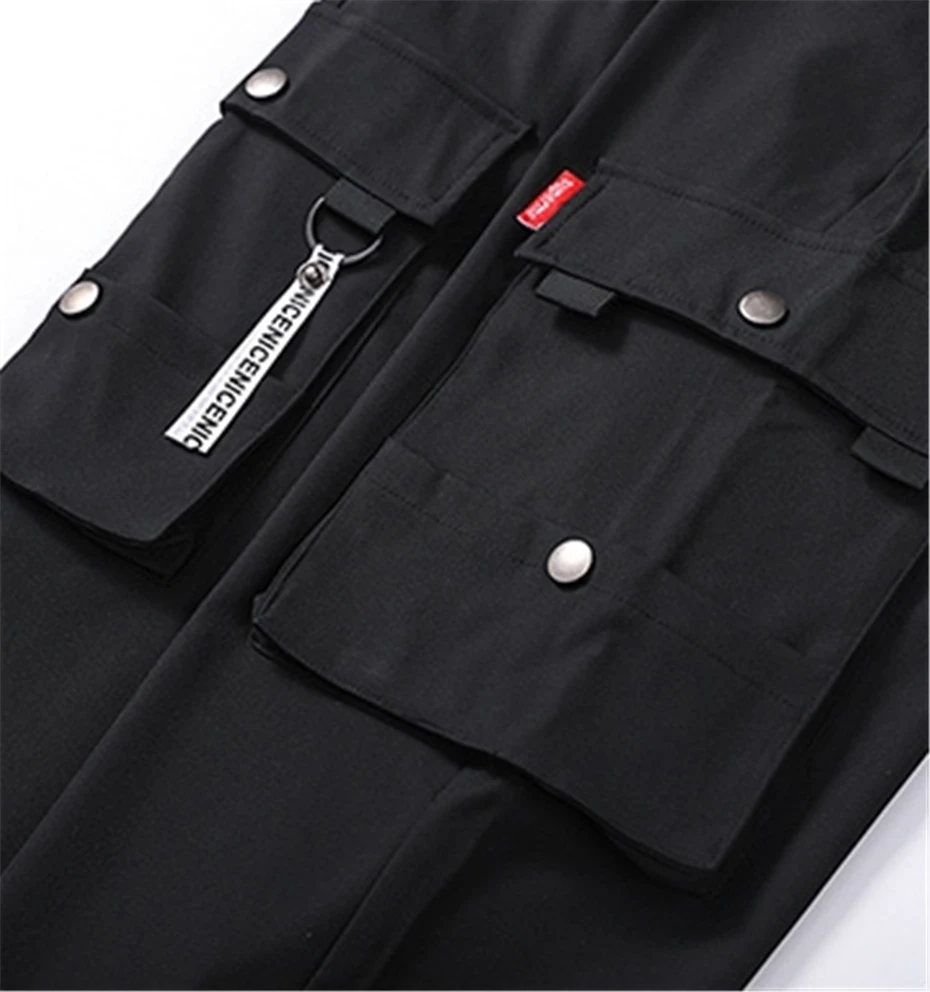 Tactical Black Joggers Pants Mens Streetwear Hip Hop Punk Casual Trousers Men Multiple Pockets Baggy Cargo Ankle Length Pant