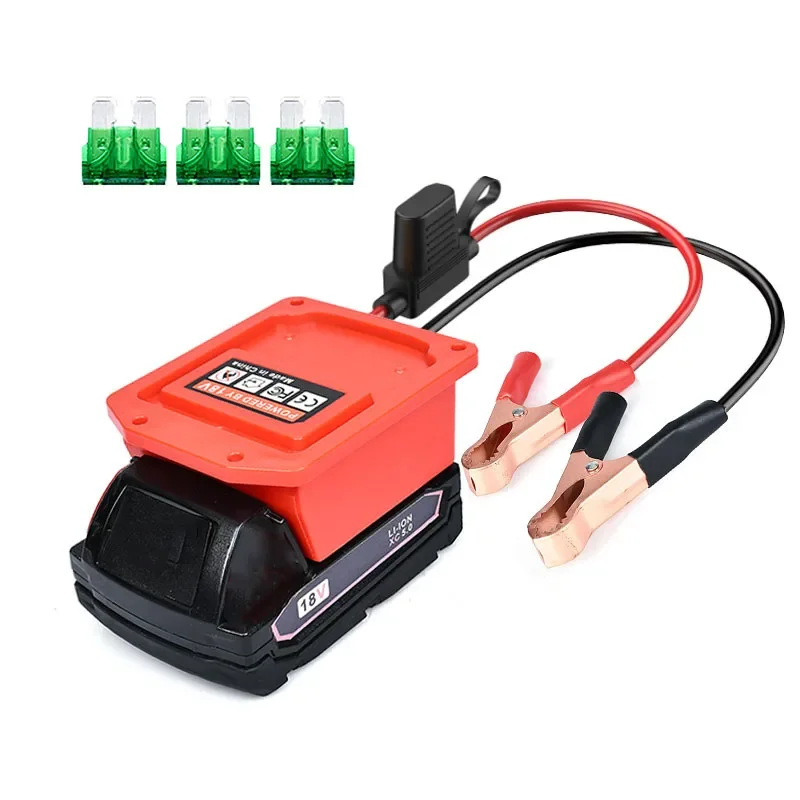 For Milwaukee 18V Li-ion Battery Jump Starter Automotive Booster Cable DIY Converter Jumper Cables Adapter for 48-11-1880