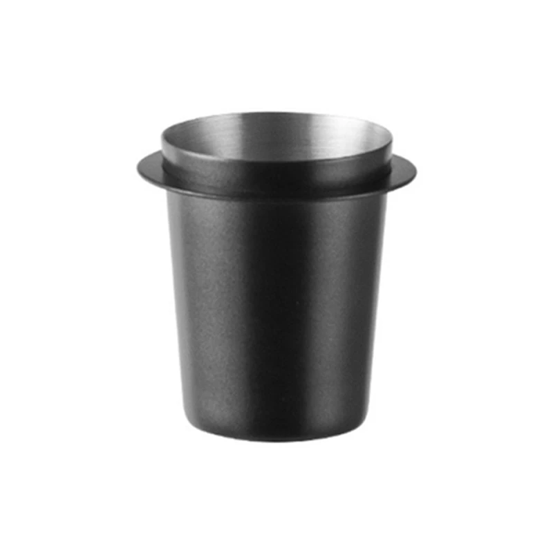 Black 58Mm Coffee Dosing Cup Stainless Steel Coffee Cup Transport Cup Stainless Steel Universal Powder Collector Easy Install