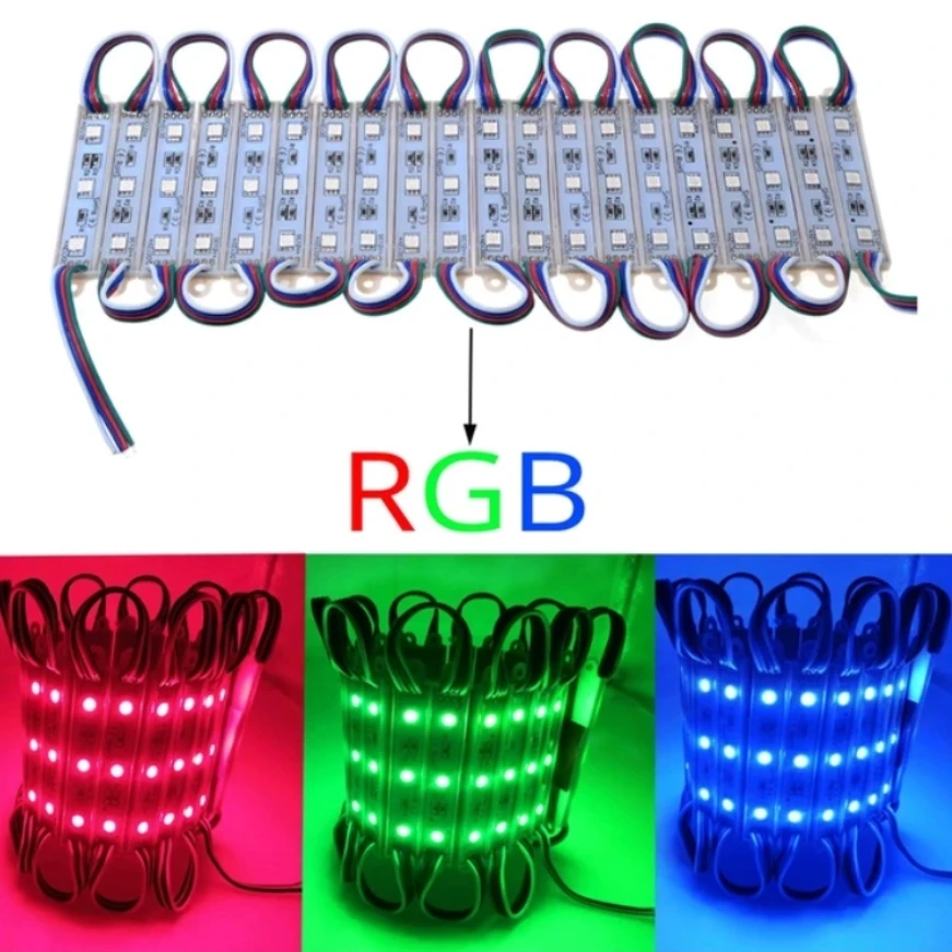 Super Bright SMD 5050 RGB/red/green LED Module 3 LEDS Light Waterproof 0.72W 12V DC led channel letter advertising free shipping