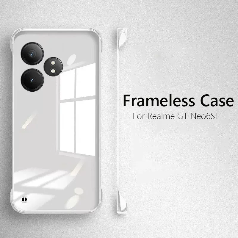 Frameless Slim Clear Hard Back Cover Case On For Realme GT Neo6 SE Neo6SE GT 6 6T GT6 GT6T ShockProof Coque Phone Cases