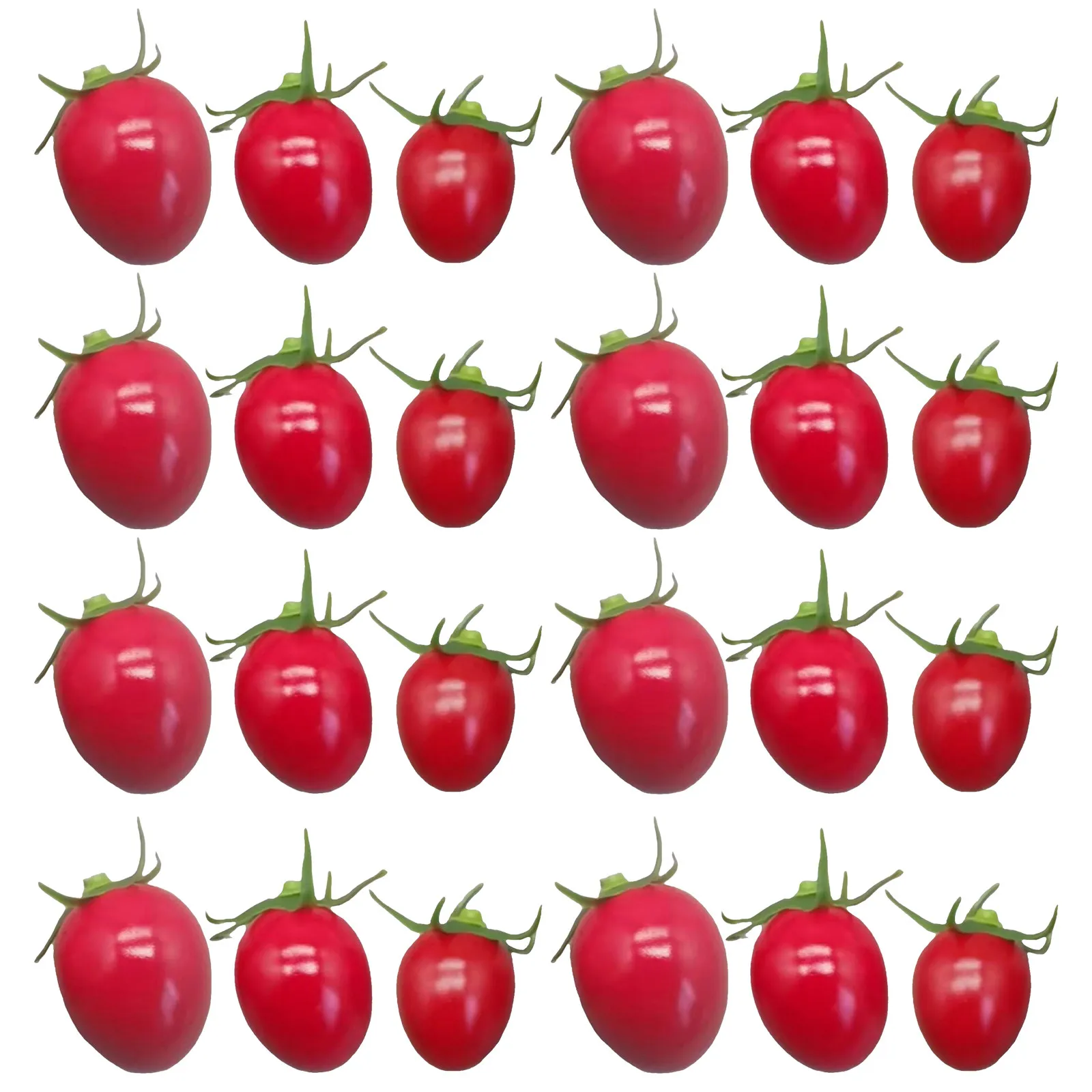 24Pcs Mini Artificial Tomatoes Realistic Lifelike Simulation Vegetables Kitchen Decor Photography Props Party Harvest Display