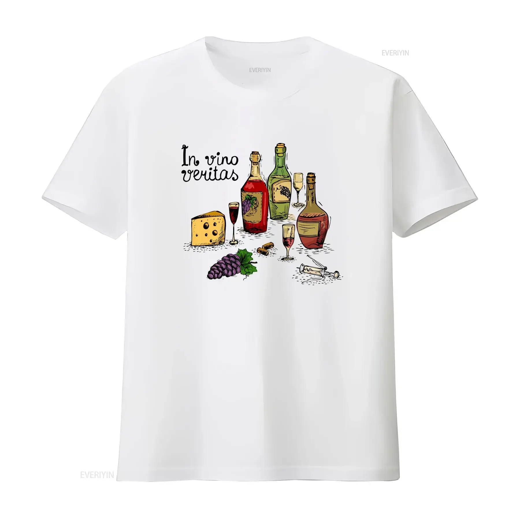 In Vino Veritas T Shirt Latin phrase which means wine there is truth for conneiseurs grapes and cheese tee vintage Washed