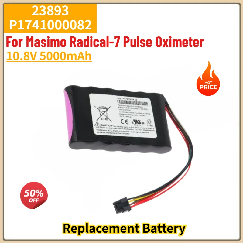 23893 P1741000082 Battery For Masimo Radical-7 Pulse Oximeter High Quality Replacement Battery 10.8V 5000mAh