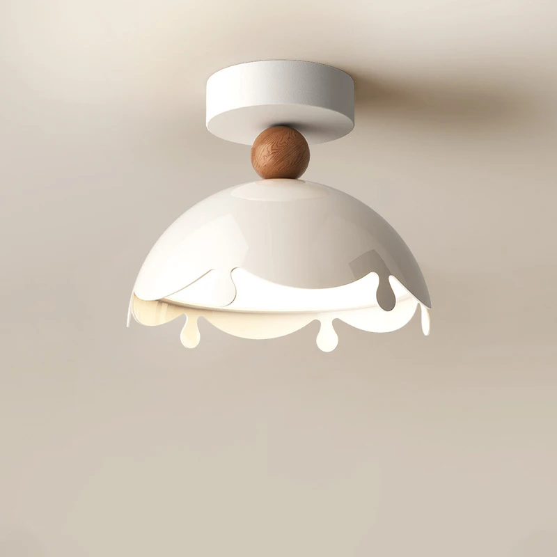 Cream Medieval Style Balcony Ceiling Lights AC 220V Eggshell Shape Cloakroom Ceiling Lamp for Entrance Aisle Hallway Stair