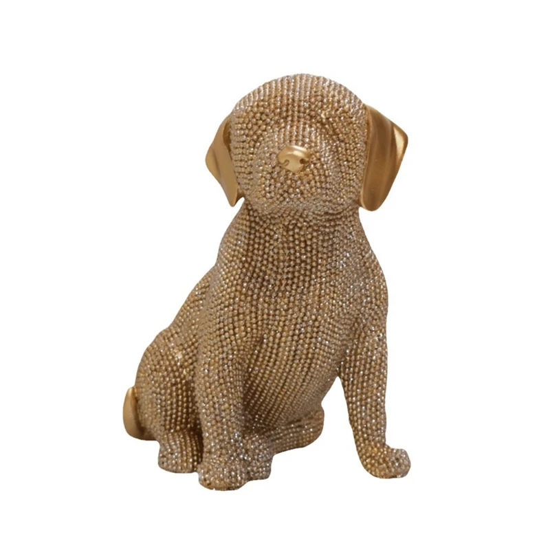 Nordic Modern Luxury New Product Point Beads Labrador Home Animal Dog Decoration Resin Craft Ornaments