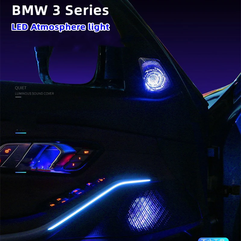 

For BMW 3 Series 2020-2022 G28 LED Luminous cover plate Atmosphere Light A Pillar Tweeter Cover Car Door Midrange Cover