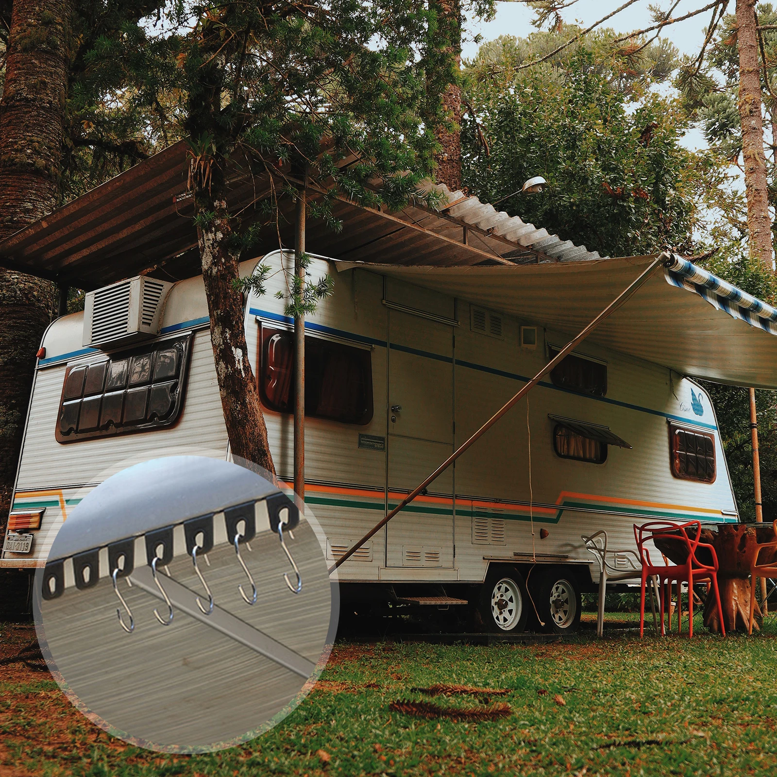 

10 Pcs Awning Hooks Rv Canopy Camper Hangers Clips Track Heavy Duty Car Shade Accessories Plastic Portable Durable