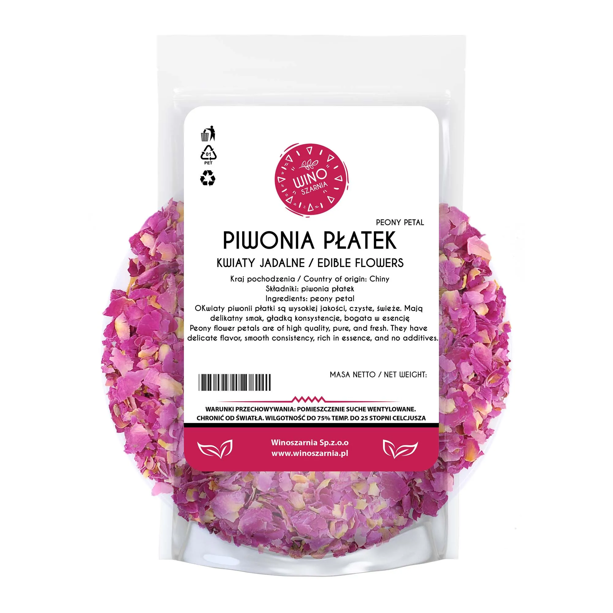 Suszone Płatki Piwonii 50g Kwiaty Jadalne Piwonia Naturalne Do Herbat Deserów Dekoracji Potraw