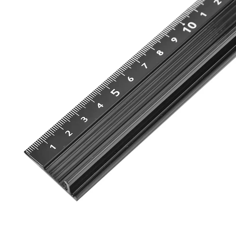 20/30/45cm Durable Aluminum Alloy Straight Ruler Non-slip Precise Measuring Protective Ruler Anti-cut Hand Rulers