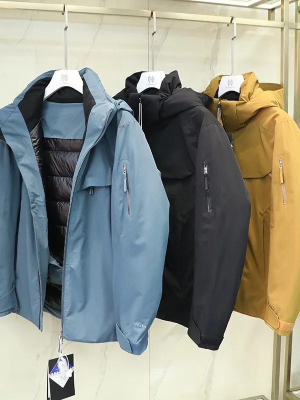 

Heavyweight Men's down Jacket Waterproof Hard Duck down Coat Winter Outdoor Fashion Youth Trend White Duck Feather