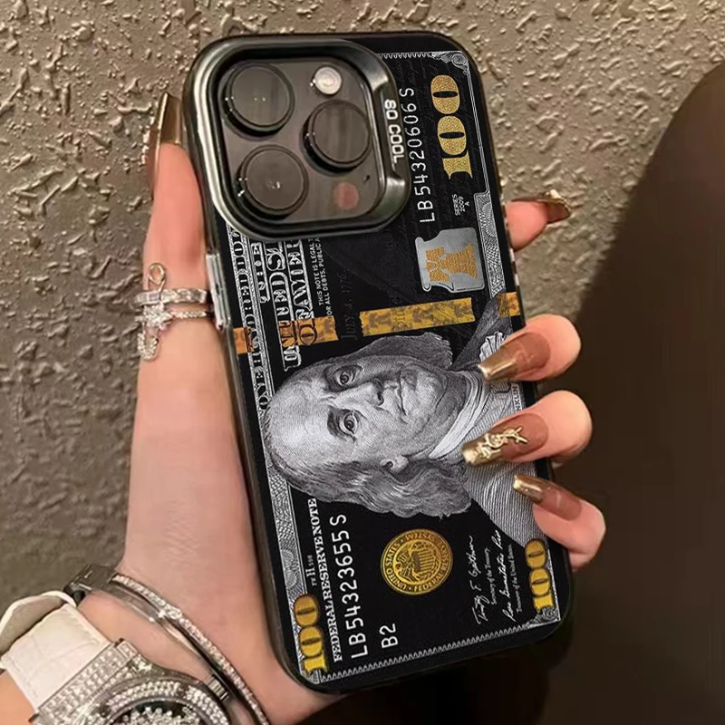 

Чехол для телефона с банкнотю в стиле ретро для IPhone 16, 15, 14, 13, 12, 11 Pro Max Mini X XR XSMAX 8 7 Plus, матовая задняя крышка с защитой от падения