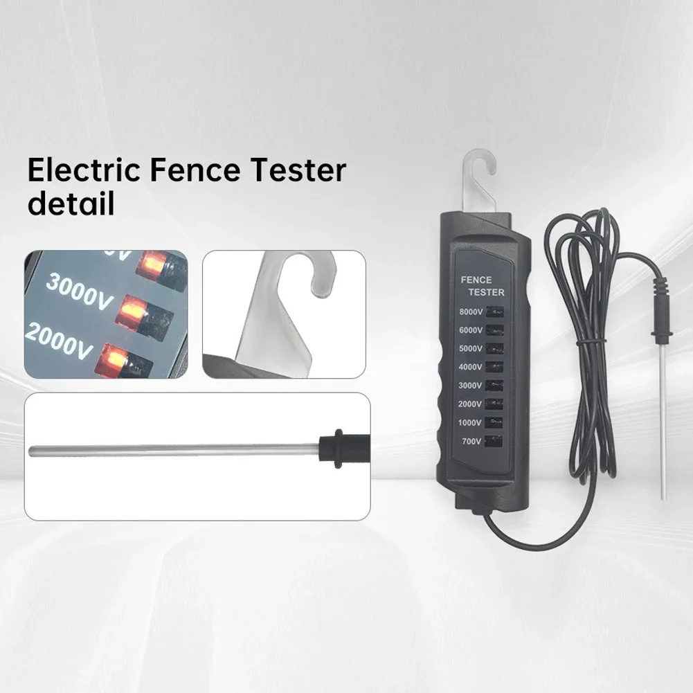Electric Fence Tester 700-8000V Electronic Fence Pulse Voltage Detector Ultimate Safety Suitable for Horse Enthusiasts Dairy