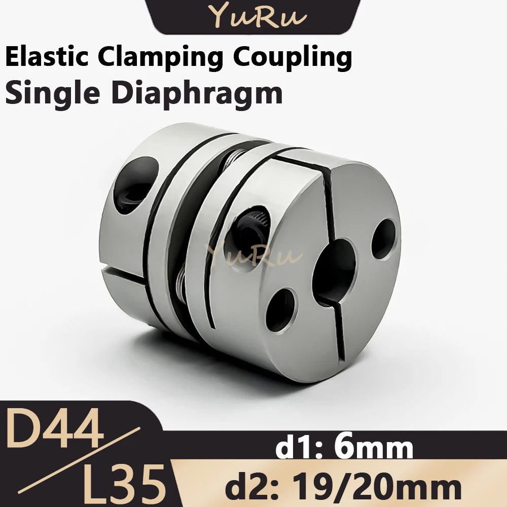 

1PC D44L35 Flexible Single Diaphragm Clamping Coupling Bore 6/19/20mm Aluminium Elastic Ball Screw Step Servo Motor Encoder