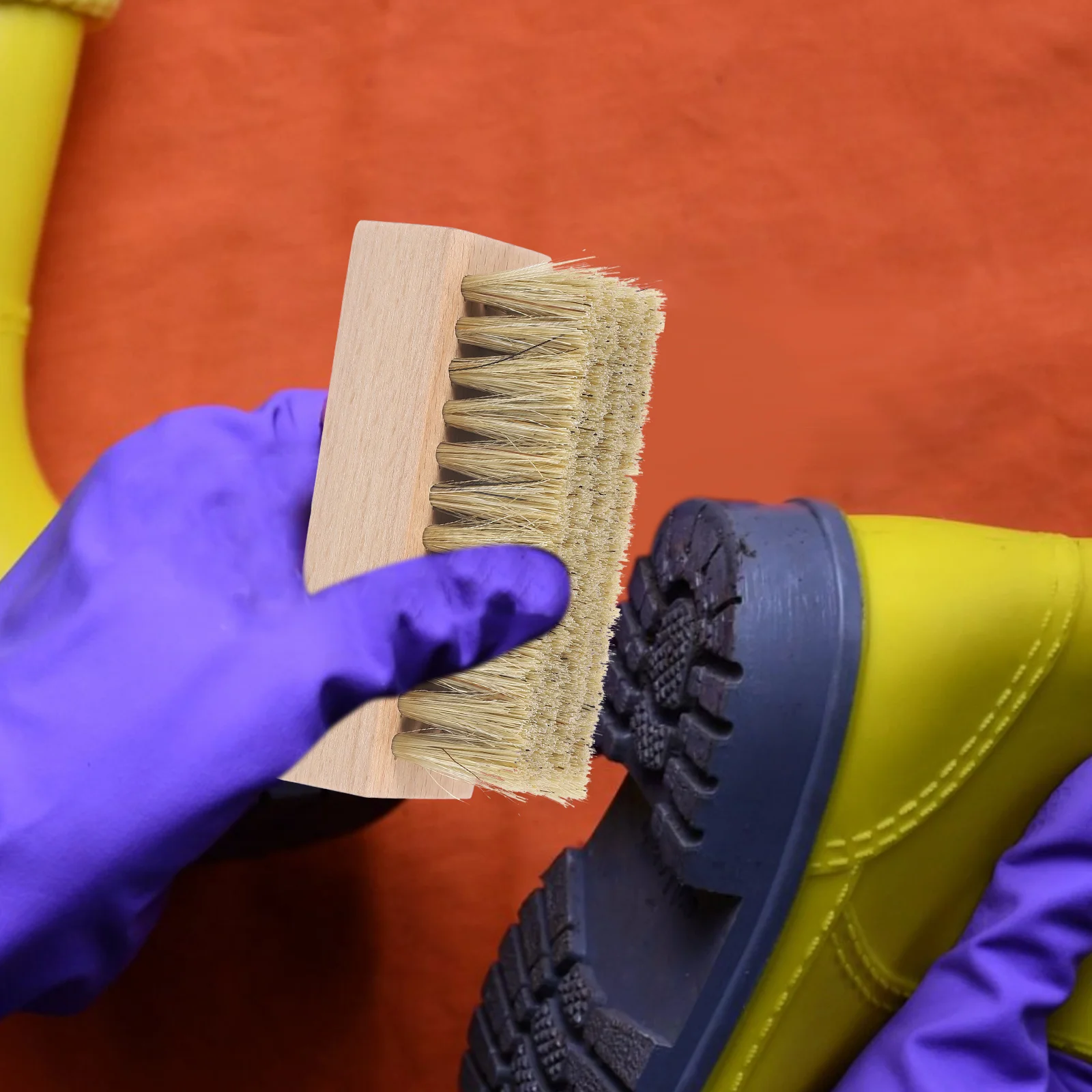 

1pc Solid Wood Cleaning Brush Multi-Function Shoes Clothes Scrubbing Durable Comfortable Grip Practical Washing Tool For Clothes