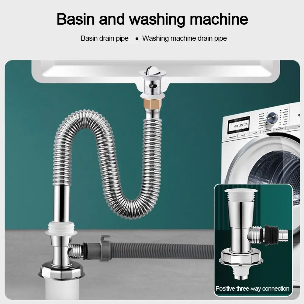 Anti odor Sink Drain Pipe Adapter Sealing Ring Multi-functional Kitchen Basin Sewer Branch Drainage Water Pipe Joint