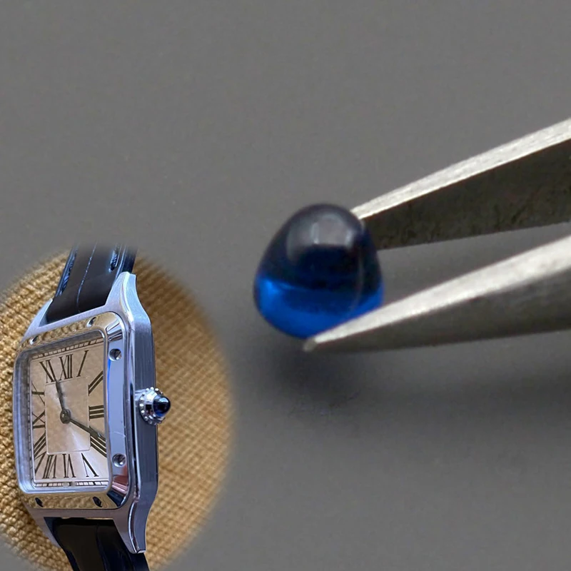 Crown Parts Blue Sapphire Round Suitable Cartir Fit Ballon Bleu Pasha Panthere Santos Cle Ronde Maillon Drive Tortue Multiple