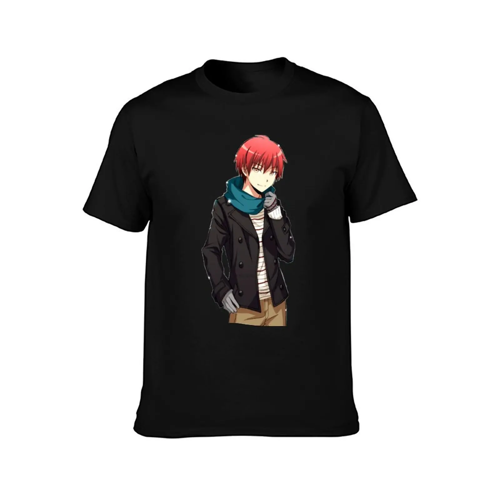 Karma Akabane T-Shirt, Summer Casual Cotton Tee, Oversized Streetwear Tops, Vintage Graphic Print, Loose Fit Short Sleeve
