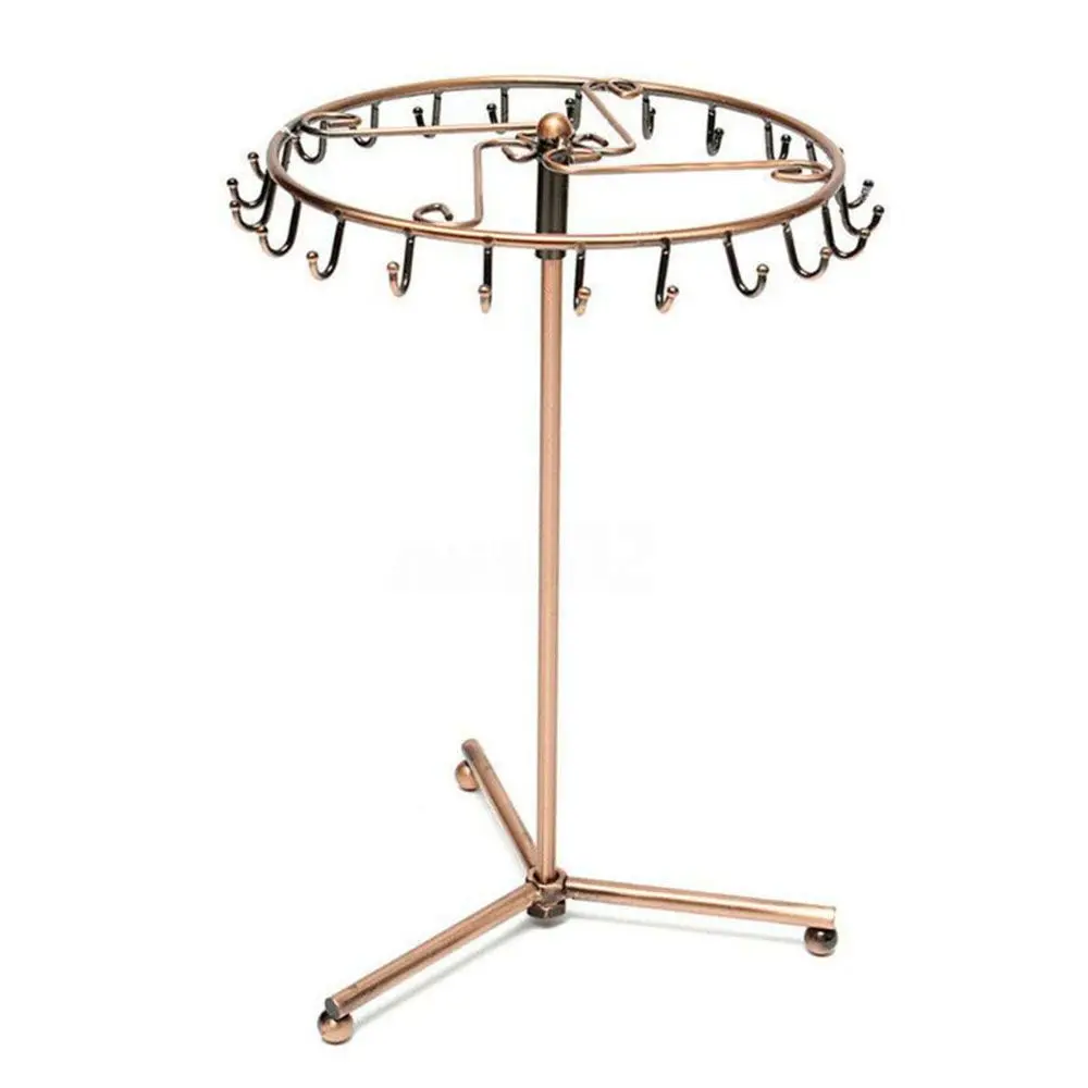 

Туалетный столик для женщин, 23 крючка, вращающееся кольцо, держатель для дисплея, настольный органайзер, подставка для хранения ювелирных изделий, украшение дома