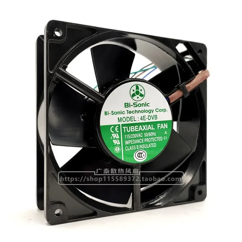 for Bi-Sonic 4E-DVB 12CM AC Cabinet Fan 115V 230V Dual Voltage All Metal High Temperature Cooling Fan