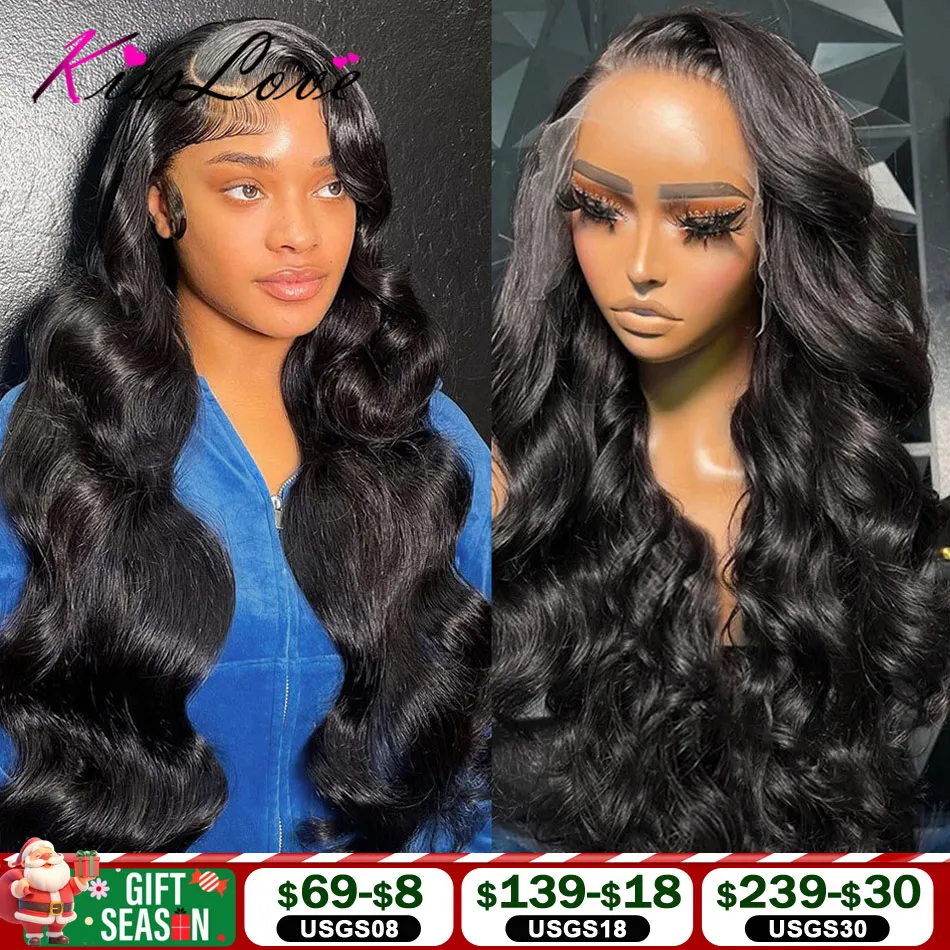 Kiss Love Body Wave 13x4/13x6 HD Lace Front Human Hair Wigs Pre Plucked 5x5 HD Lace Closure Wigs 360 Human Hair Lace Frontal Wig