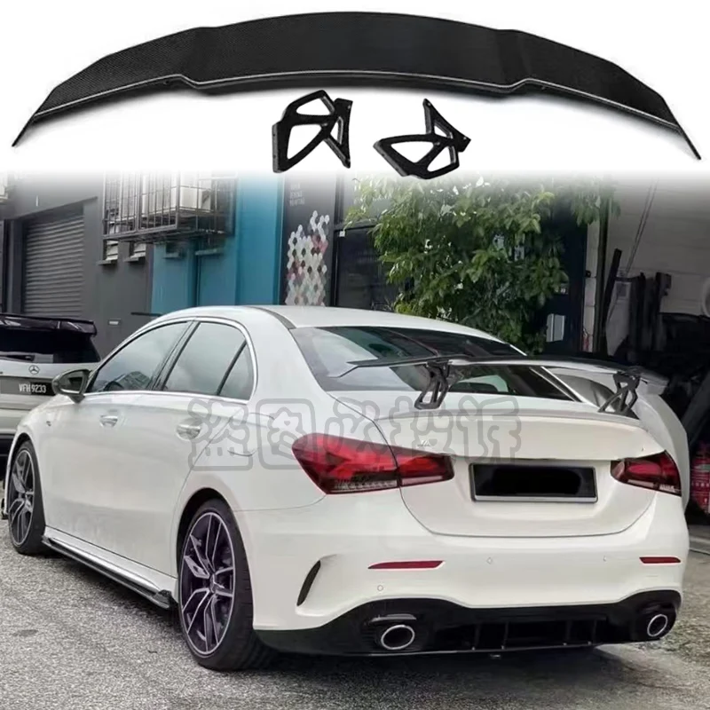 

Подходит для Mercedes Benz A-класса W177 2019-2024, задняя крышка багажника, хвост автомобиля, АБС-пластик/100% материал из углеродного волокна, детали V-образного типа